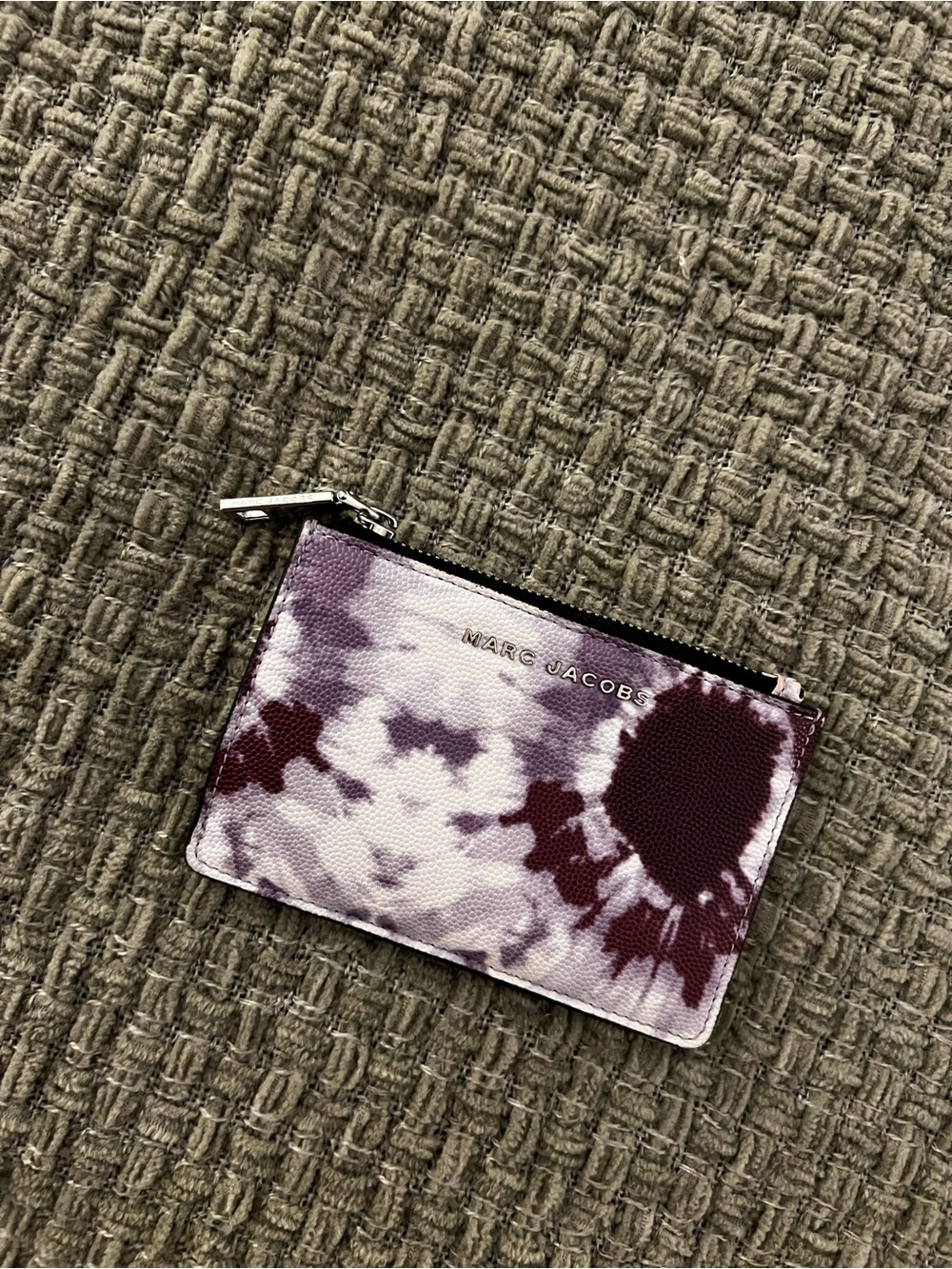 Marc Jacobs Purple and Burgundy Tie-Dye Zip Card Case